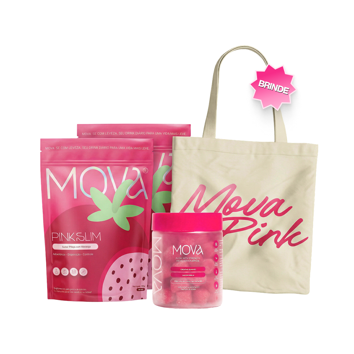 2 Pink Slim + 1 Creatina + ECOBAG BRINDE